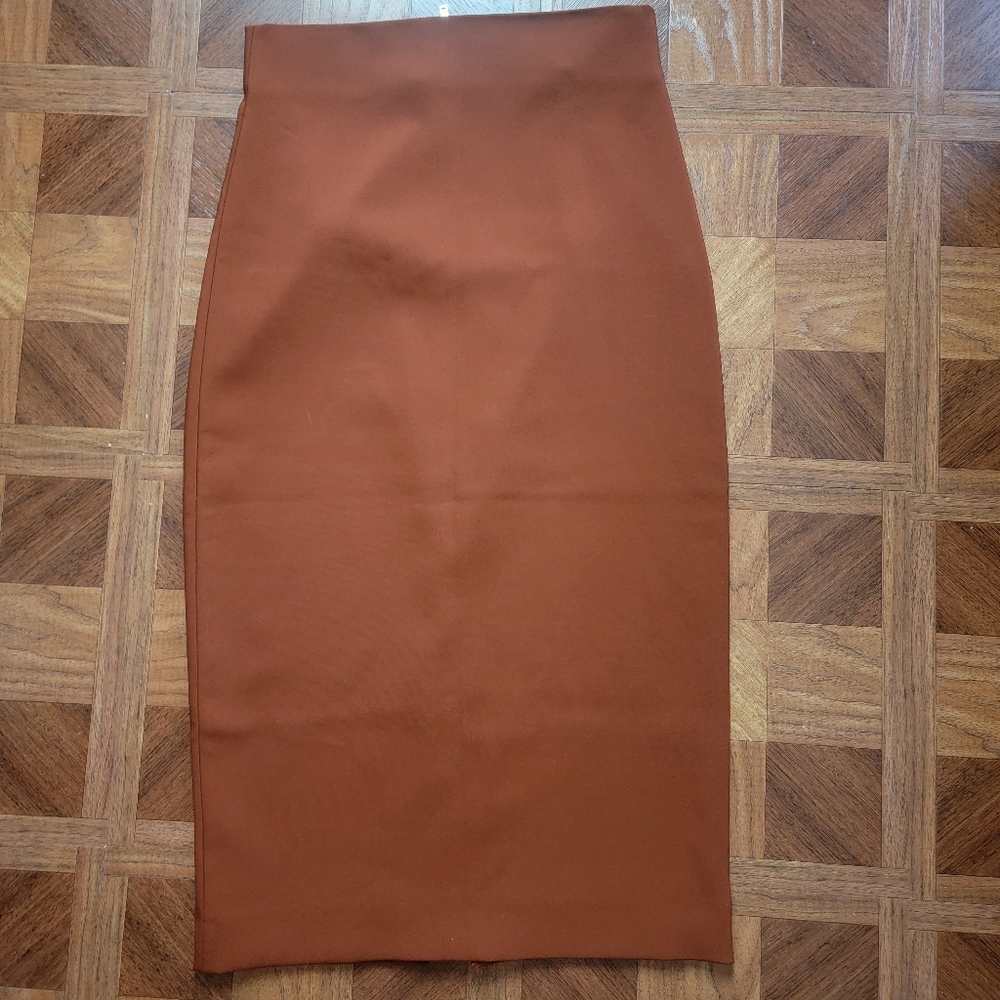 Zara Pencil Skirt With Back Zip Detail